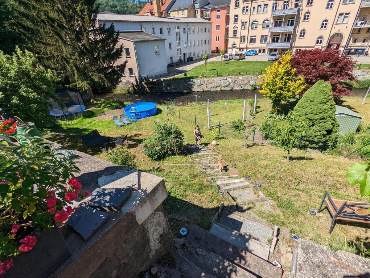 Apartmán Urlaubstraum Mit Pool, Terrasse & Fluss Im Garten - Ut Sebnitz Exteriér fotografie